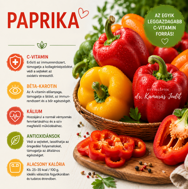 Paprika: az egyik legjobb természetes C-vitamin-forrás