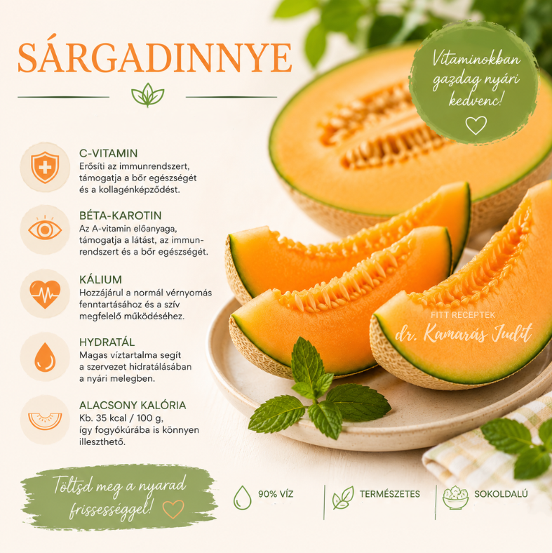 Sárgadinnye: vitaminokban gazdag nyári gyümölcs, amely több, mint egy finom desszert